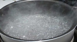 A bowl of searing hot water